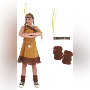 Native American Girl Costume, Size XL, Brown